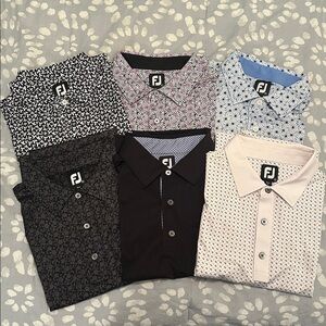 Men's XL Footjoy 6-shirt Bundle - various patterns and course logos on sleeve